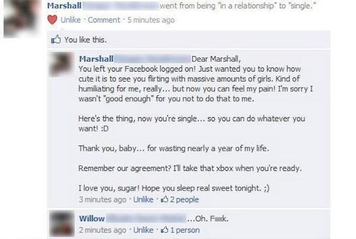 Angry People Expose Their Cheating Lovers On Facebook (14 pics)