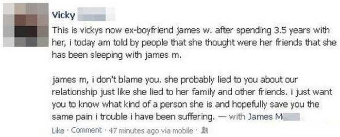 Angry People Expose Their Cheating Lovers On Facebook (14 pics)