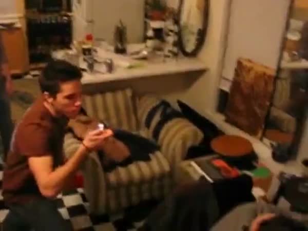 Guy Shoots A Fireball At His Unsuspecting Friend