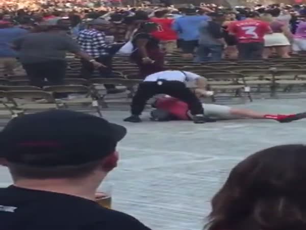 Security Guard Tackles Idiot At Kanye West Concert