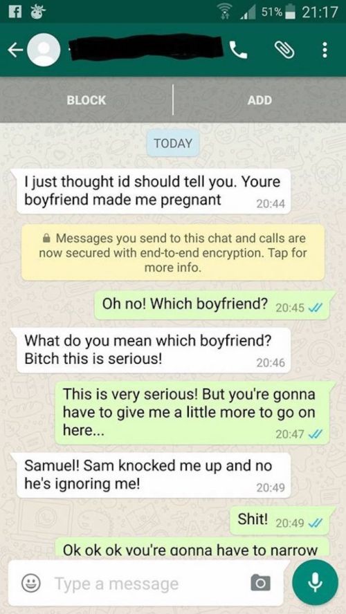 Pregnant Side Chick Gets Trolled After Texting The Wrong Number (11 pics)