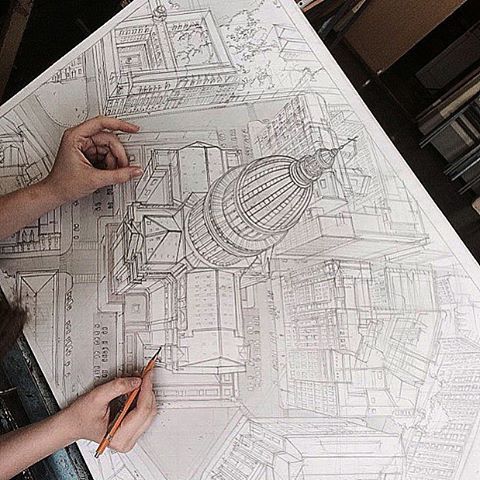 Impressive Architectural Sketches Show A University Student’s Talent (18 pics)