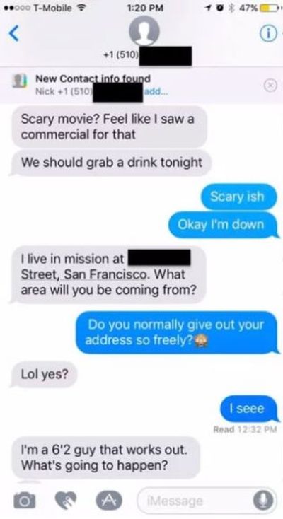 Guy Freaks Out On Tinder Date After She Doesn't Respond Fast Enough (5 pics)
