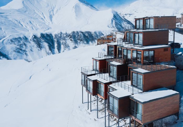 This Ski Resort Has A Hotel Made Of Cargo Containers (6 pics)