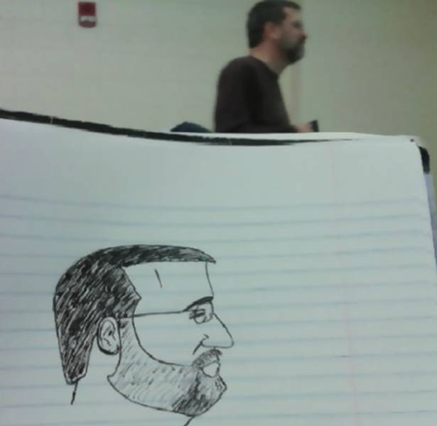 Artist Draws Interesting Pictures Of Their Professor (10 pics)
