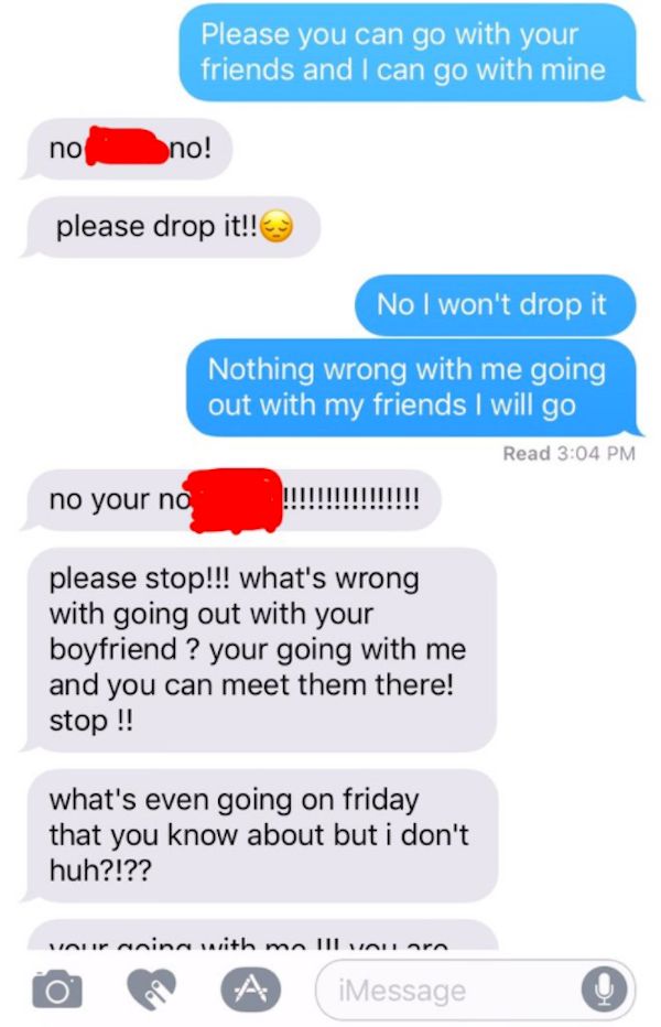 Guy Gets Roasted After Telling His Girlfriend She Can't Go Out With Her Friends (16 pics)