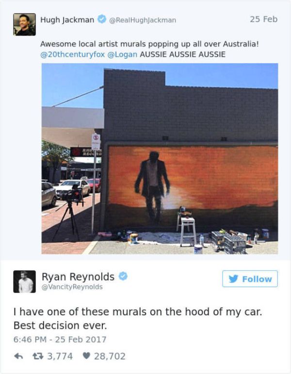 Ryan Reynolds Just Loves To Troll Hugh Jackman On Twitter (9 pics) Ryan Reynolds Just Loves To Troll Hugh Jackman On Twitter (9 pics)