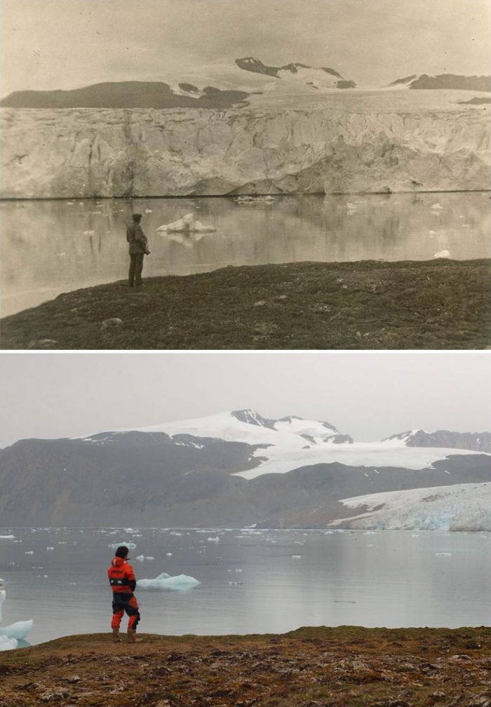 Shocking Photos Show 100 Years Of Climate Change In The Arctic (7 pics)