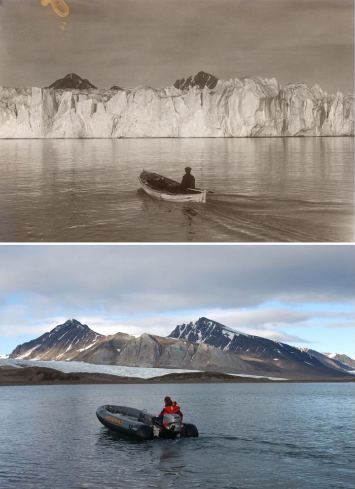 Shocking Photos Show 100 Years Of Climate Change In The Arctic (7 pics)