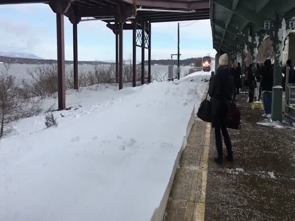 Train In New York Slams Passengers With Snow