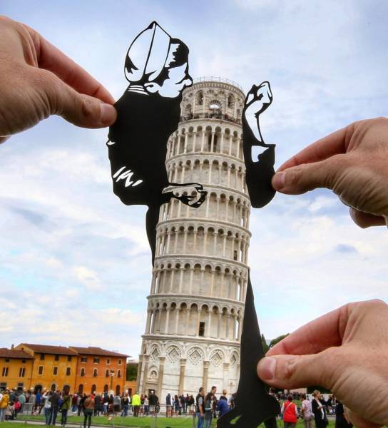 Real Artist Transforms Famous Landmarks Using Only Paper (43 pics)