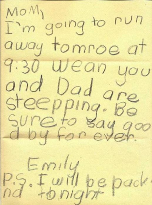 Kids Always Write Whatever The Heck Is On Their Minds (31 pics)