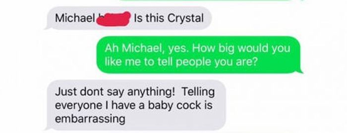 Guy Gets Trolled Over Wrong Number Text About His Dick (3 pics)