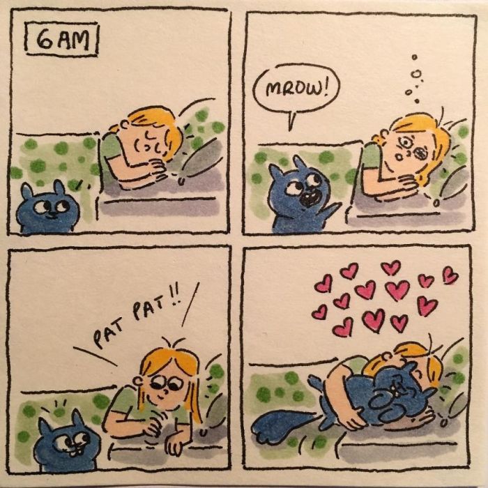 Artist Accurately Captures What It’s Like Living With Her Cats (20 pics)
