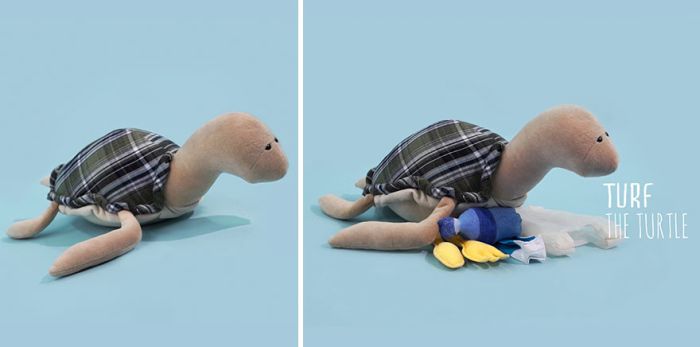 Sad Stuffed Animals That Will Teach Kids About Ocean Pollution (9 pics)