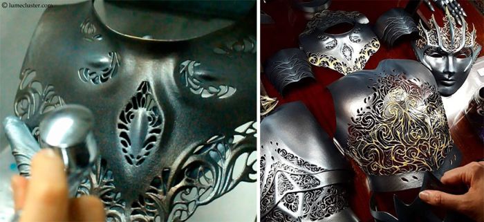 Woman Spends 518 Hours Making Futuristic Medieval Armor (17 pics)