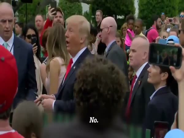 Trump Autographs A Child's Hat Then Appears To Fling It Away Into The Crowd