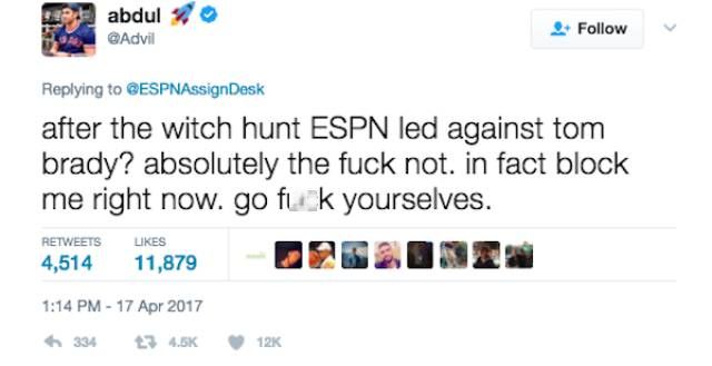 Patriots Fan Owns ESPN On Twitter (13 pics)
