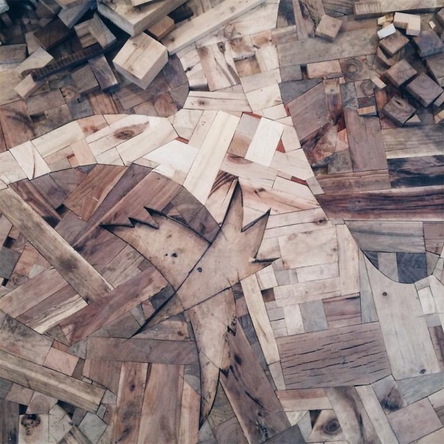 Insane Decorator Creates Stunning Wood Floor (14 pics)