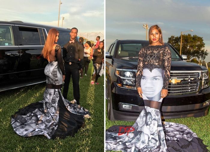 Teen Wears Dress To Prom With The Faces Of Black Police Brutality Victims (5 pics)