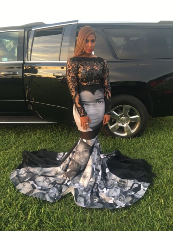 Teen Wears Dress To Prom With The Faces Of Black Police Brutality Victims (5 pics)