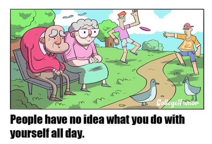 Comics Prove There Is No Difference Between Students And Old People (7 pics)
