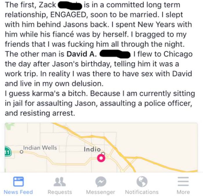 Guy Shares His Cheating Girlfriend's Story On Facebook (3 pics)