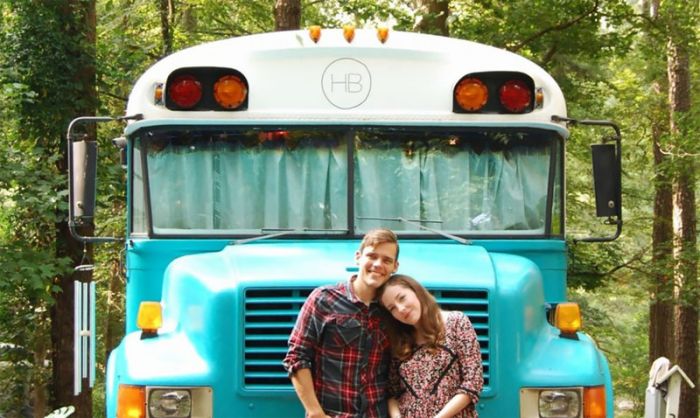 Georgia Couple Turn Old Blue Bird School Bus Into Home On Wheels (14 pics)