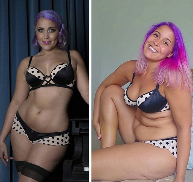 Behind-The-Scenes Lingerie Photos With An Important Positive Message (9 pics)