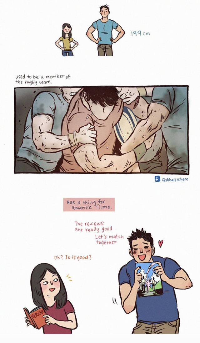 Comics That Explain What Life Is Like With A Boyfriend That's A Giant And A Nerd (42 pics)