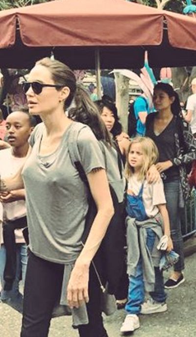 Angelina Jolie Takes The Family To Disneyland (3 pics)
