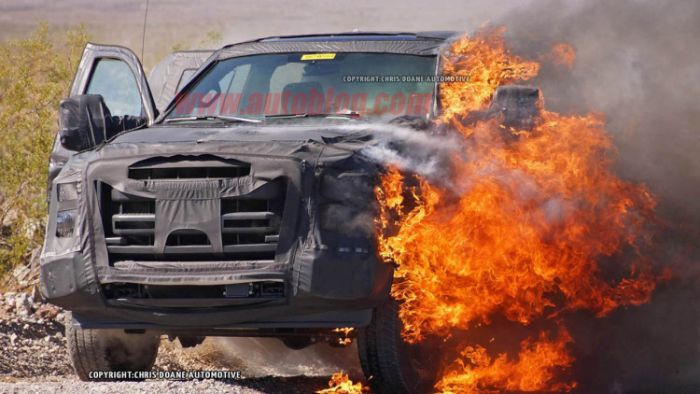 Ford F-Series Super Duty Prototype Burns To The Ground (25 pics)