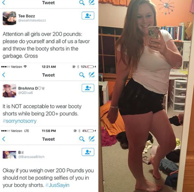 Girl Has Perfect Response For What Women Over 200 Lbs Shouldn’t Wear (5 pics)