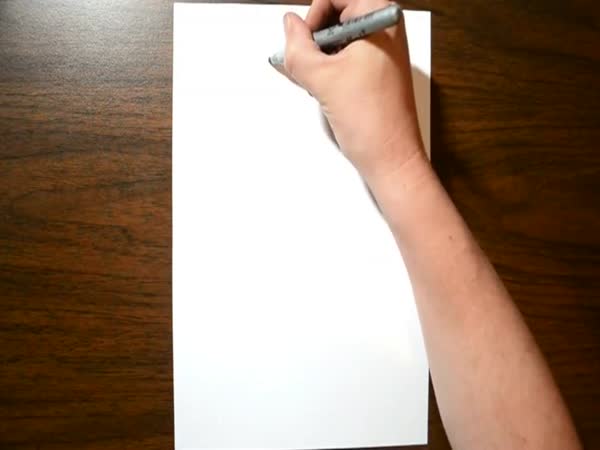 Guy Shows You How To Draw A 3D Ladder On Paper