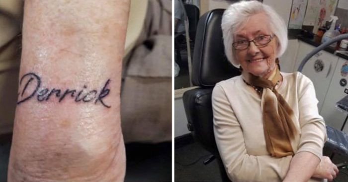 Woman Gets Her First Tattoo At 82 Years Old (2 pics)