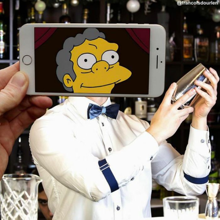 Guy Uses iPhone To Insert Simpsons Characters Into Real Life Situations (17 pics)