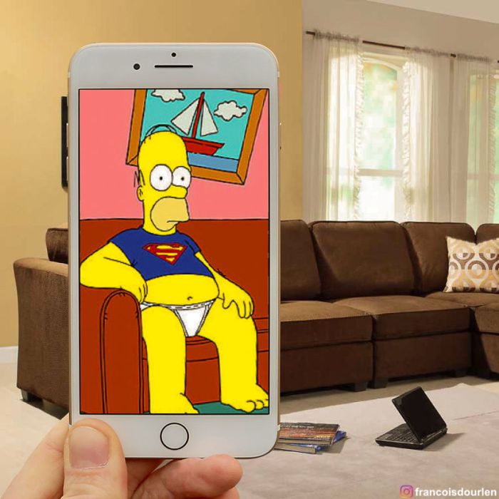 Guy Uses iPhone To Insert Simpsons Characters Into Real Life Situations (17 pics)