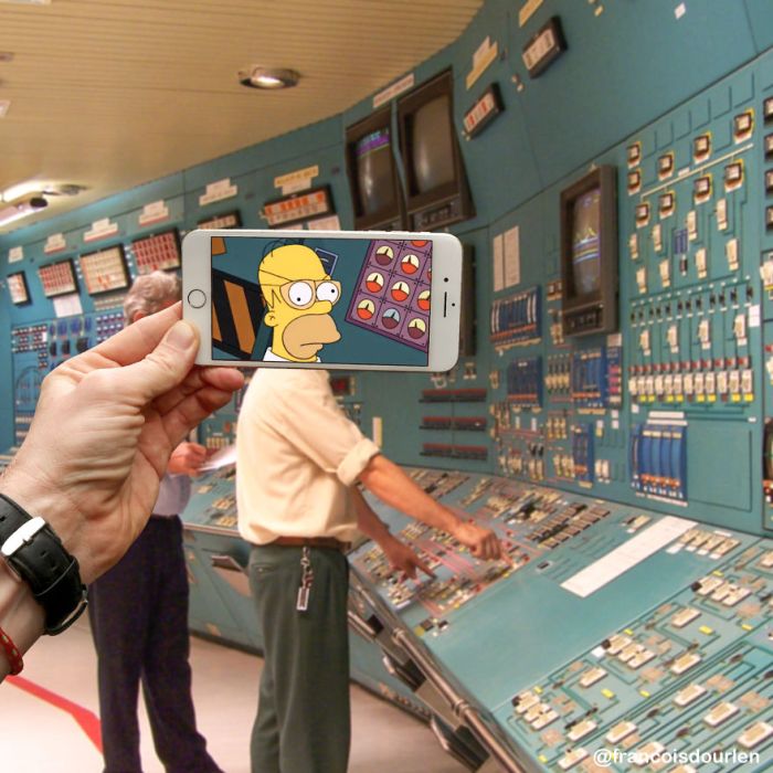 Guy Uses iPhone To Insert Simpsons Characters Into Real Life Situations (17 pics)