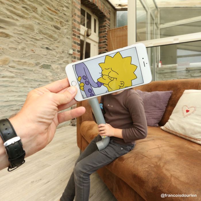 Guy Uses iPhone To Insert Simpsons Characters Into Real Life Situations (17 pics)