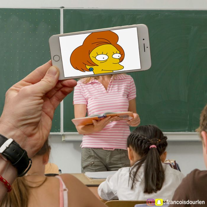 Guy Uses iPhone To Insert Simpsons Characters Into Real Life Situations (17 pics)