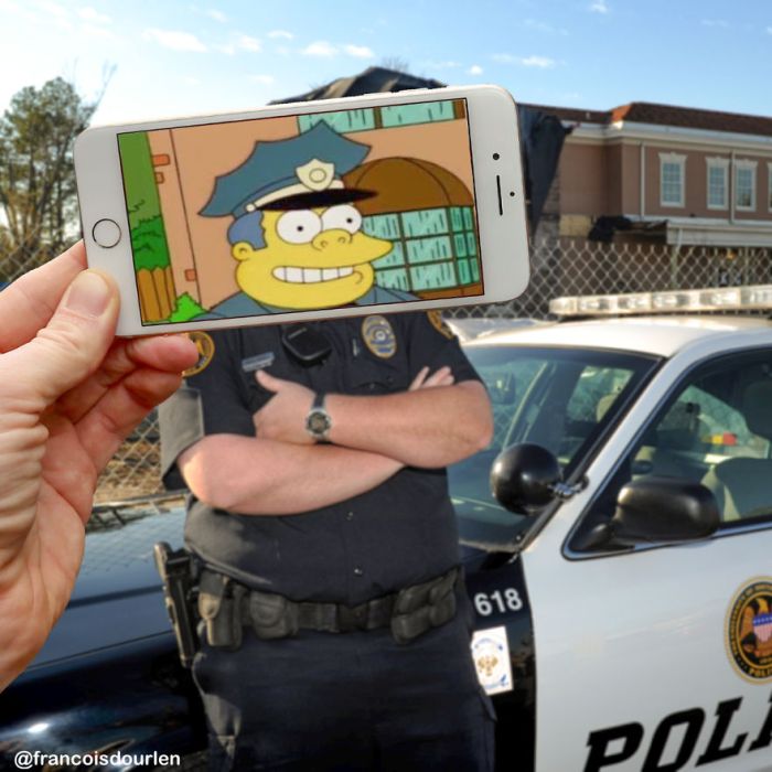 Guy Uses iPhone To Insert Simpsons Characters Into Real Life Situations (17 pics)