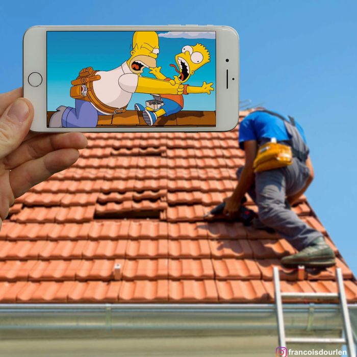 Guy Uses iPhone To Insert Simpsons Characters Into Real Life Situations (17 pics)