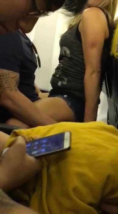 Airplane Passenger Gets Busted Cheating On His Pregnant Fiancee (5 pics)