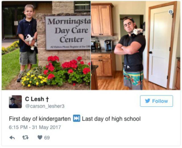 First Vs Last Day Of School Comparisons Show Kids Grow Up Quick (20 pics)