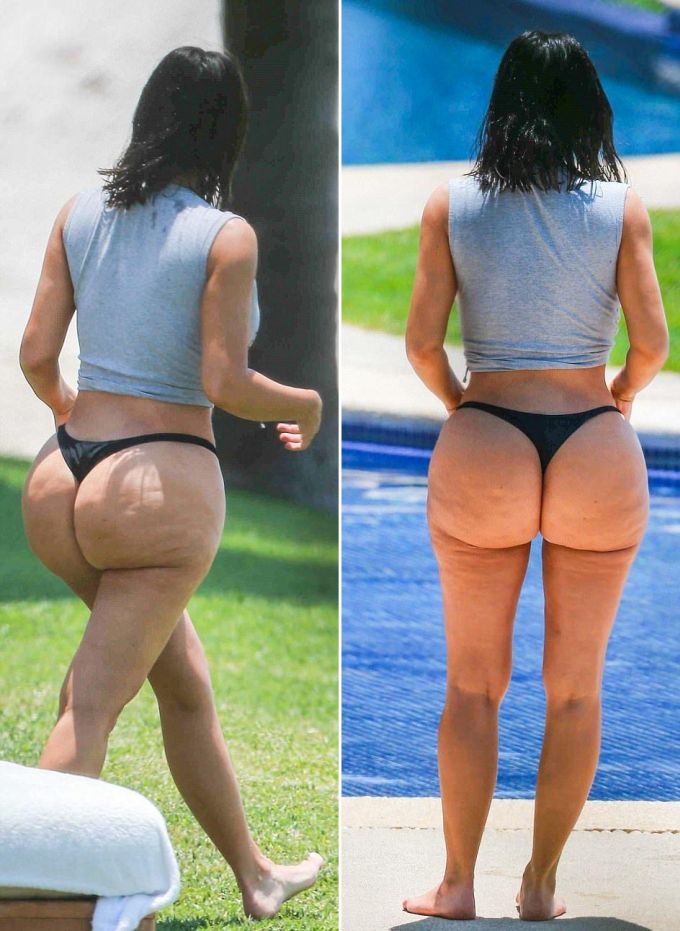 Kim Kardashian Claims These Pictures Were Photoshopped (4 pics)