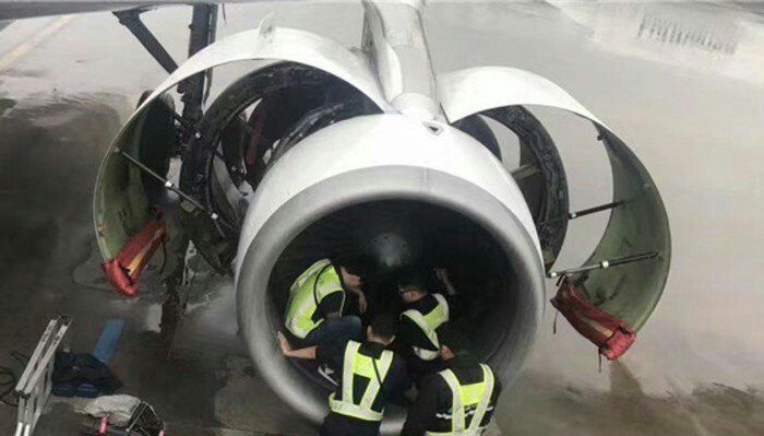 Plane Delayed For Hours After Elderly Woman Throws Coins Into The Engine (3 pics)