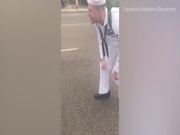 Navy Wife Surprises Husband With 6 Month Secret Baby Bump