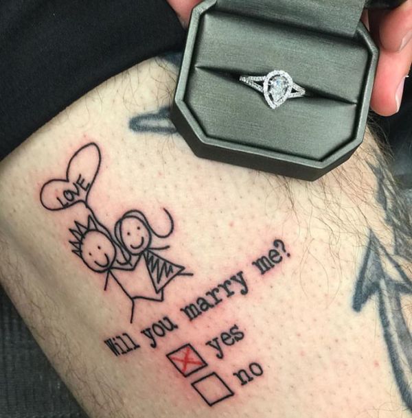 Unusual Proposal With A Creative Tattoo (4 pics)