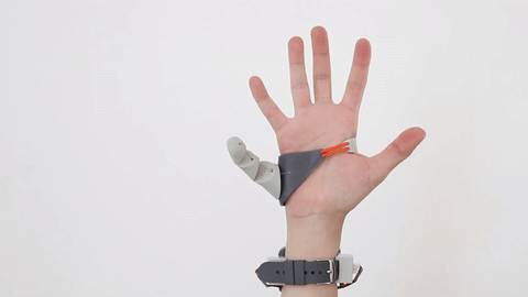 The Third Thumb Is A Creepy But Useful Prosthetic (3 gifs)