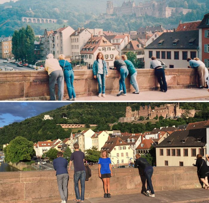 Woman Travels To The Same Locations 30 Years Later (9 pics)